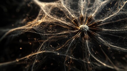Golden Seed Bloom Abstract Illustration