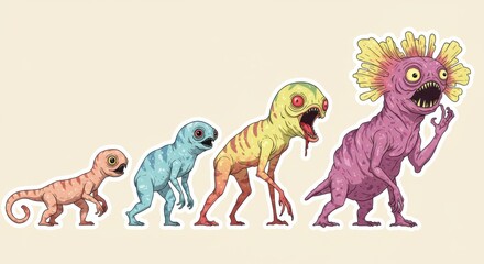Fototapeta premium Cute Monster Sticker Collection
