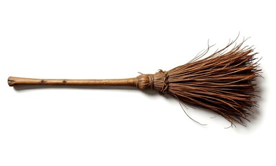 Rustic Handmade Broom with Natural Twigs and Wooden Handle