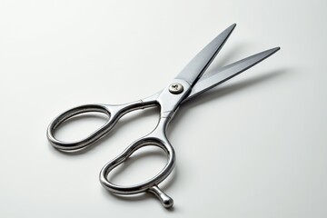 Sleek Silver Scissors Isolated on a Light Background for Crafting