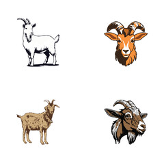 Group goat vector design
