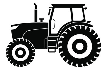 Obraz premium Tractor silhouette vector illustration,Old tractor vector silhouette illustration 