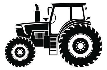 Obraz premium Tractor silhouette vector illustration,Old tractor vector silhouette illustration 