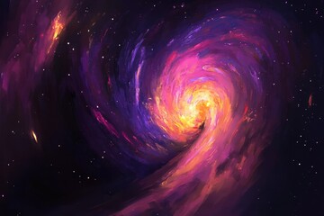 Fototapeta premium Journey through a vibrant galactic swirl of colors and starlight in the cosmos, Flight through the galaxy, through the stars of the nebula in space Colorful space background