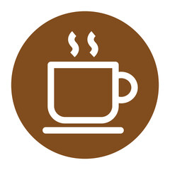 A glass of hot coffee in outline icon style