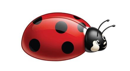 Glossy Red Ladybug Illustration