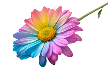 Vibrant Rainbow Daisy Flower A Stunning Image of Colorful Petals