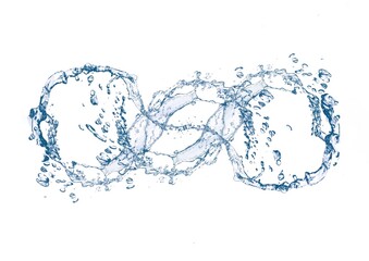 抽象的な青い水しぶきの3dイラスト