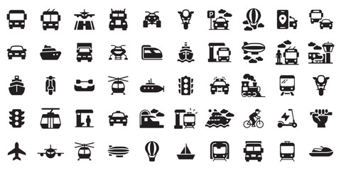 Emergency And Transport Icon Set, Police Ambulance Fire Truck Silhouettes, Emergency Vehicle Pack, Siren Icons, Service Car Vector
