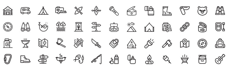 Architecture And Building Icon Set, Outline Style Construction Elements, City Structures, Real Estate Vector Clipart Pack