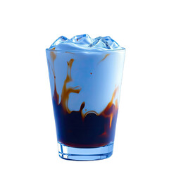 Vibrant iced coffee drink in a glass.
