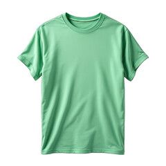 Green t-shirt on a black background.