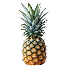 Close-up of a pineapple against a black background.