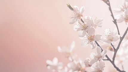 White Blossom Spring Floral Background