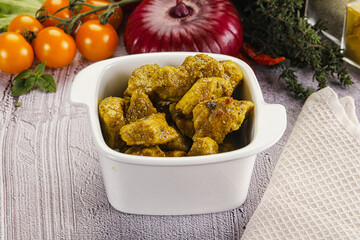 Indian cuisine curry chicken fillet