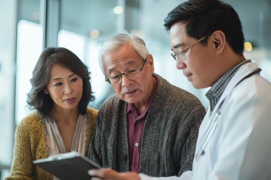 Medical Consultation with Elderly Couple - Powered by Adobe
