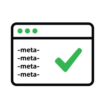 Website meta data completed check mark icon