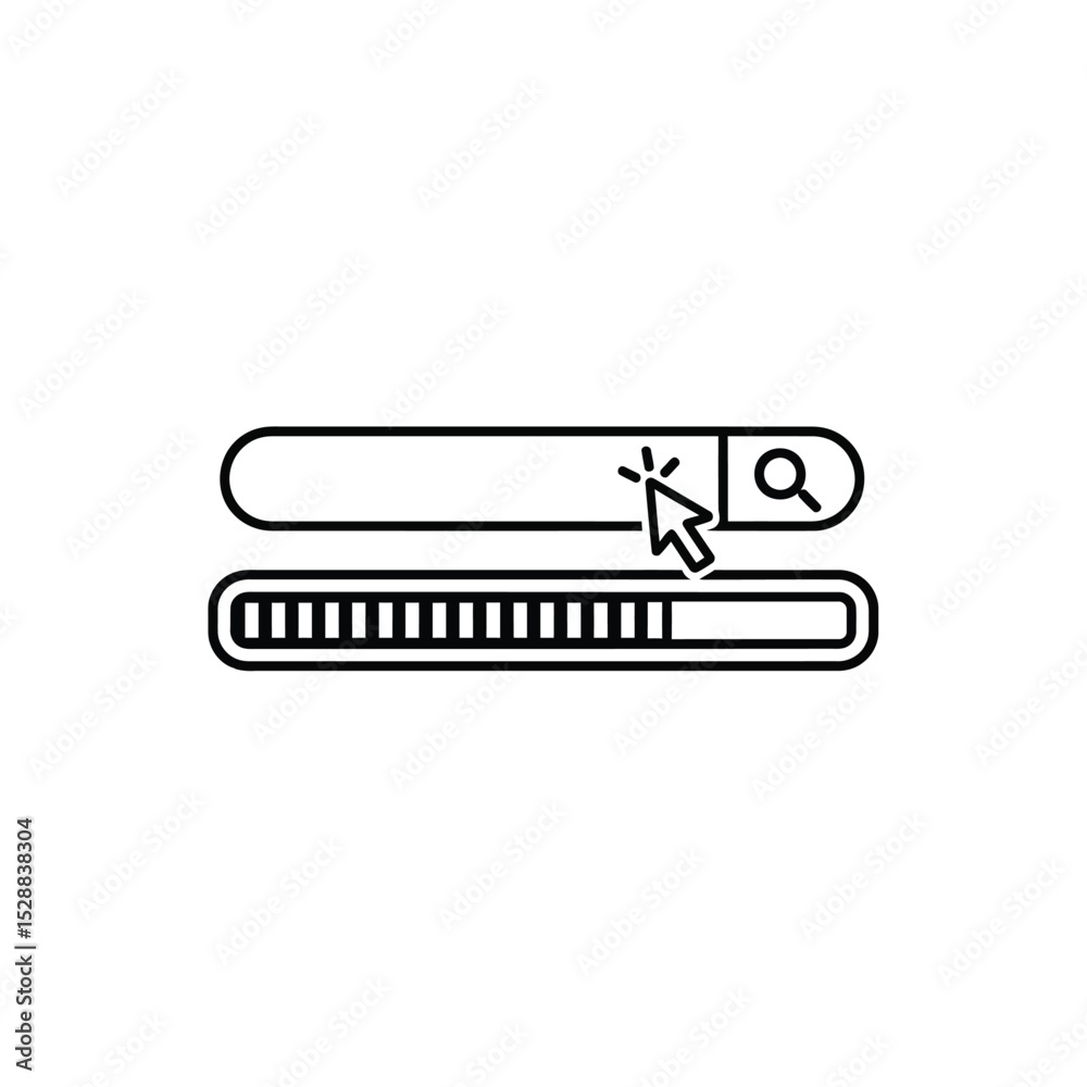 Poster search bar with progress bar loading icon