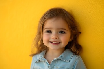Little Cute Girl Around Age 5 Wearing a Pretty Dress in Natural Light