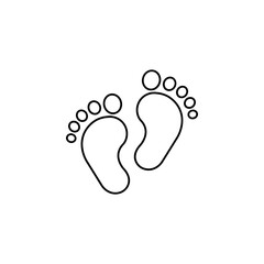 Vector footprints, adult footprints and baby footprints on white background. Vector Illustration.	

