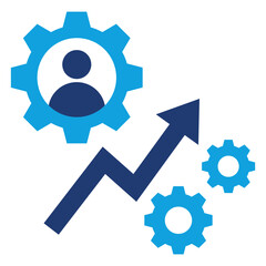 Upskilling Flat Blue Icon