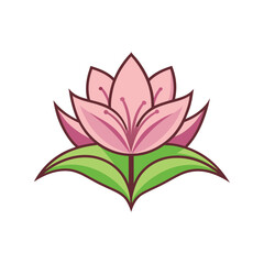 lily flower icon on white background.eps