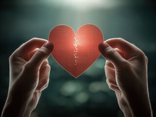 Heart held, torn in two