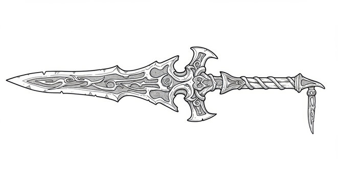 Ornate fantasy sword illustration