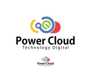 cloud logo creative technology digital system power concept