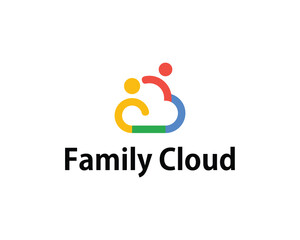 family cloud logo creative design concept people connect