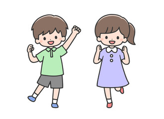 元気な男の子と女の子