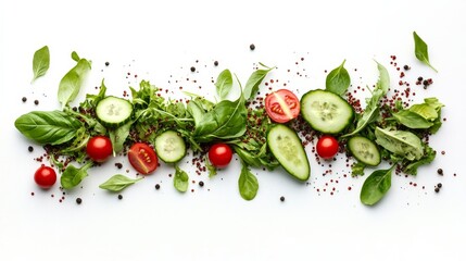 Bright quinoa salad ingredients featuring fresh greens, symbolizing healthy eating and vibrant nutrition