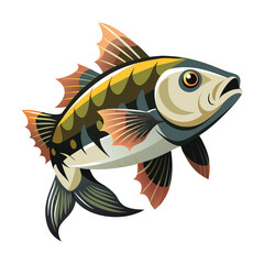 Illustration of a fish with yellow and brown coloration