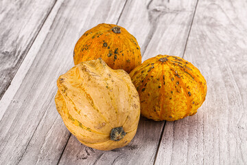 Decorative yelow pampkin seasonal vegetables