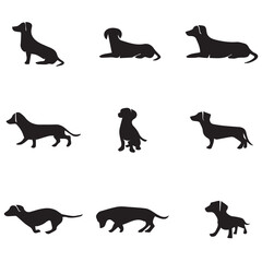 Hand drawn dachshund silhouette