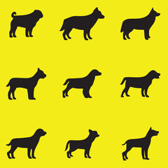 Pack of profile dog silhouettes