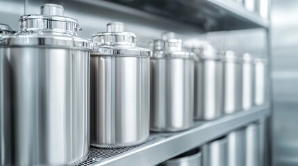 A food processing plant filled with stainless steel equipment and designed for hygienic standards, showing active packaging lines and adherence to HACCP for food safety in industrial kitchens