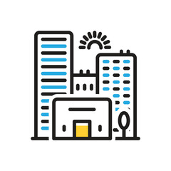 Multi color icon for city