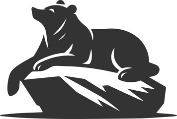 Cute bear animal vector drawing silhouette