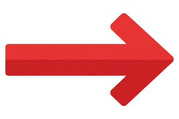 Bright red 3d arrow pointing right on clear background transparent PNG
