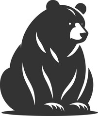 Cute bear animal vector drawing silhouette