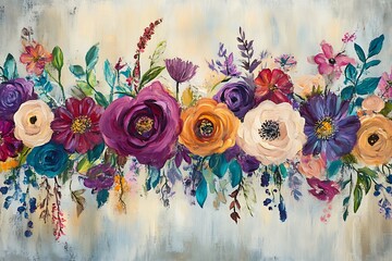 Artistic Cozy Mother's Day Design with Floral and Heart Elements