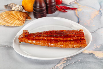 Smoked unagi eel in sause