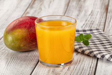 Sweet cold tropical mango juice
