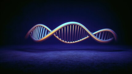 Floating DNA helix in vibrant colors