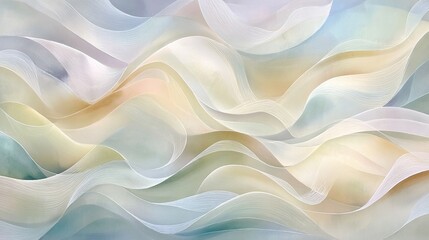 Obraz premium Calming Rhythms represented by delicate curves and swirls in soft colors, creating a tranquil visual landscape. High quality