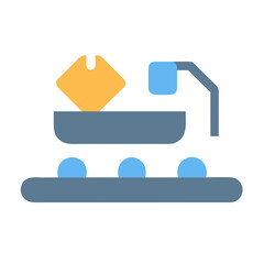 Obraz premium Waste Management System with Conveyors Isolated illustration Element
