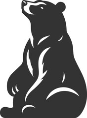 Cute bear animal vector drawing silhouette
