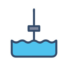 Fototapeta premium Water Level Sensor Submerged Transparent Background