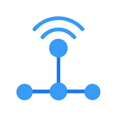Wireless Sensor Network Diagram Isolated illustration Cutout